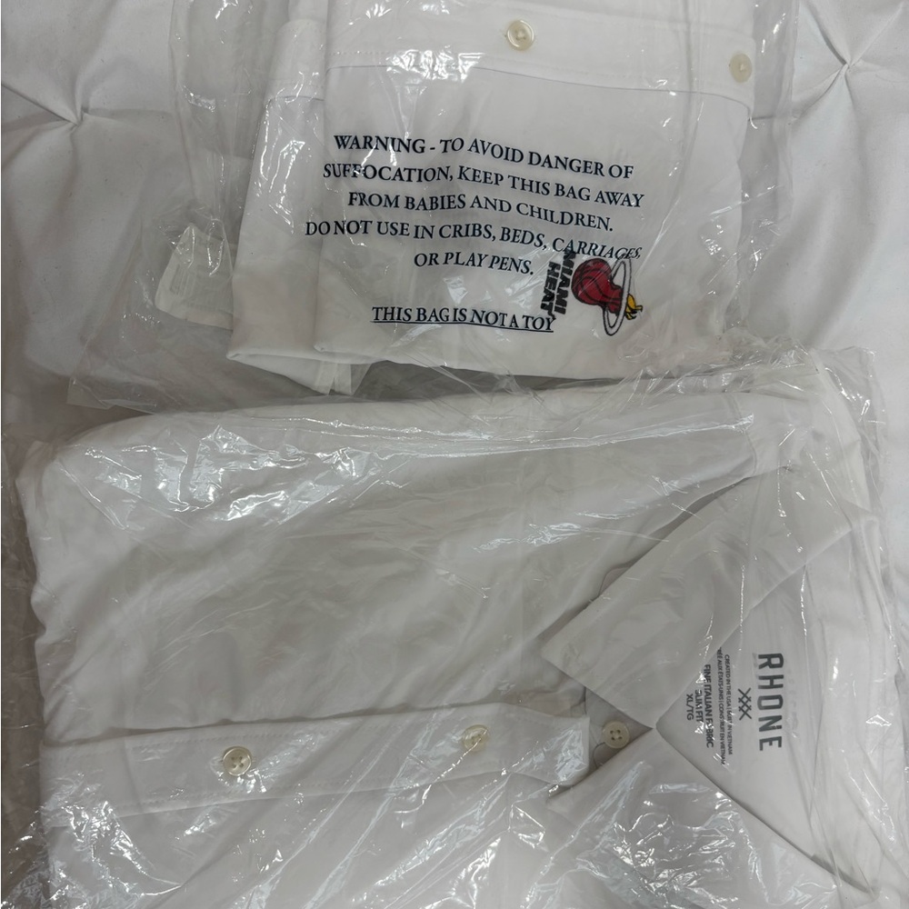 RHONE White Casual Button Down Shirt